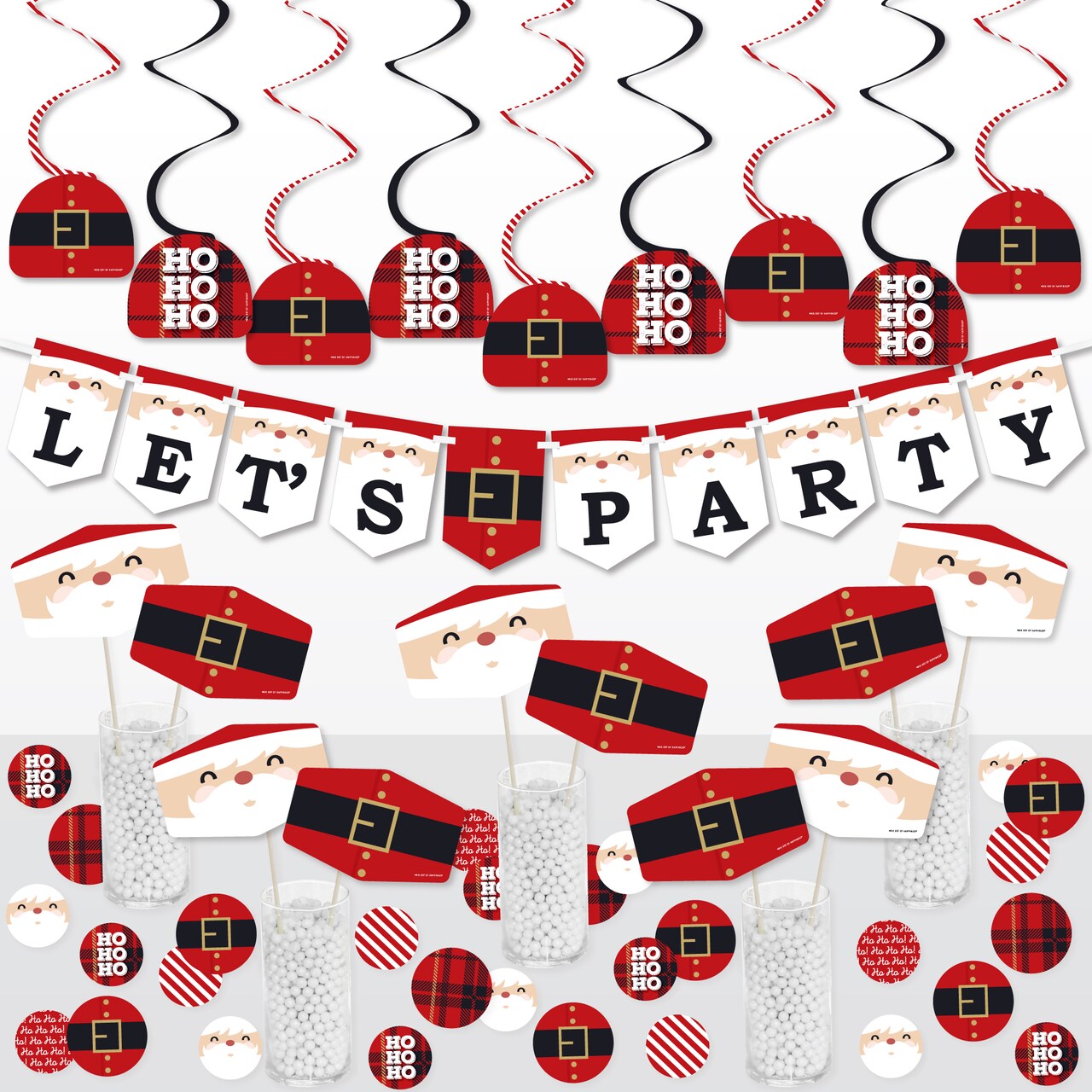 Big Dot of Happiness Jolly Santa Claus - Christmas Party Supplies Decoration Kit - Decor Galore Party Pack - 51 Pieces